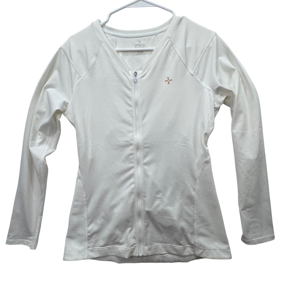 Tommie Copper Zip Front Compression Top Women XL White Workout Athletic